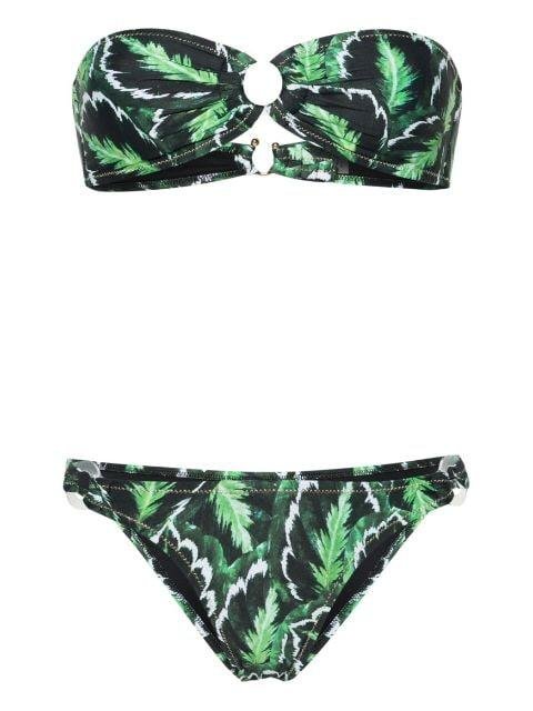 Band Camp leaf-print bikini set by REINA OLGA