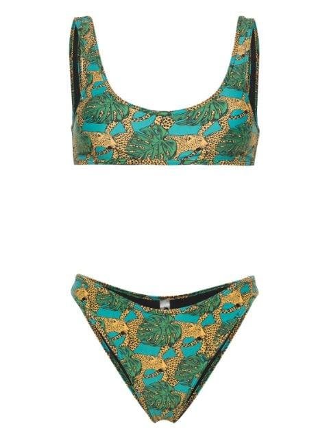 Coolio Jungle Fever-print bikini set by REINA OLGA