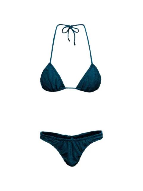 Guia metallic-effect bikini set by REINA OLGA
