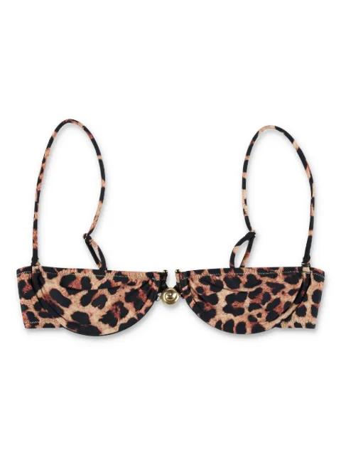Hammond leopard-print bikini top by REINA OLGA