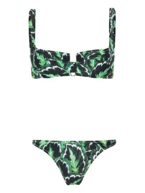 Marti leaf-print bikini set by REINA OLGA