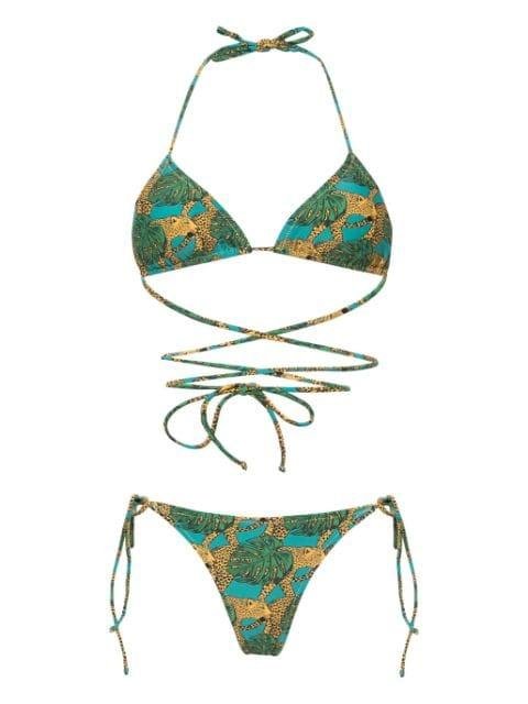 Miami Jungle Fever-print bikini set by REINA OLGA