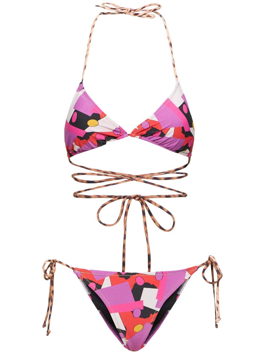 Miami Printed Triangle Bikini Set by REINA OLGA