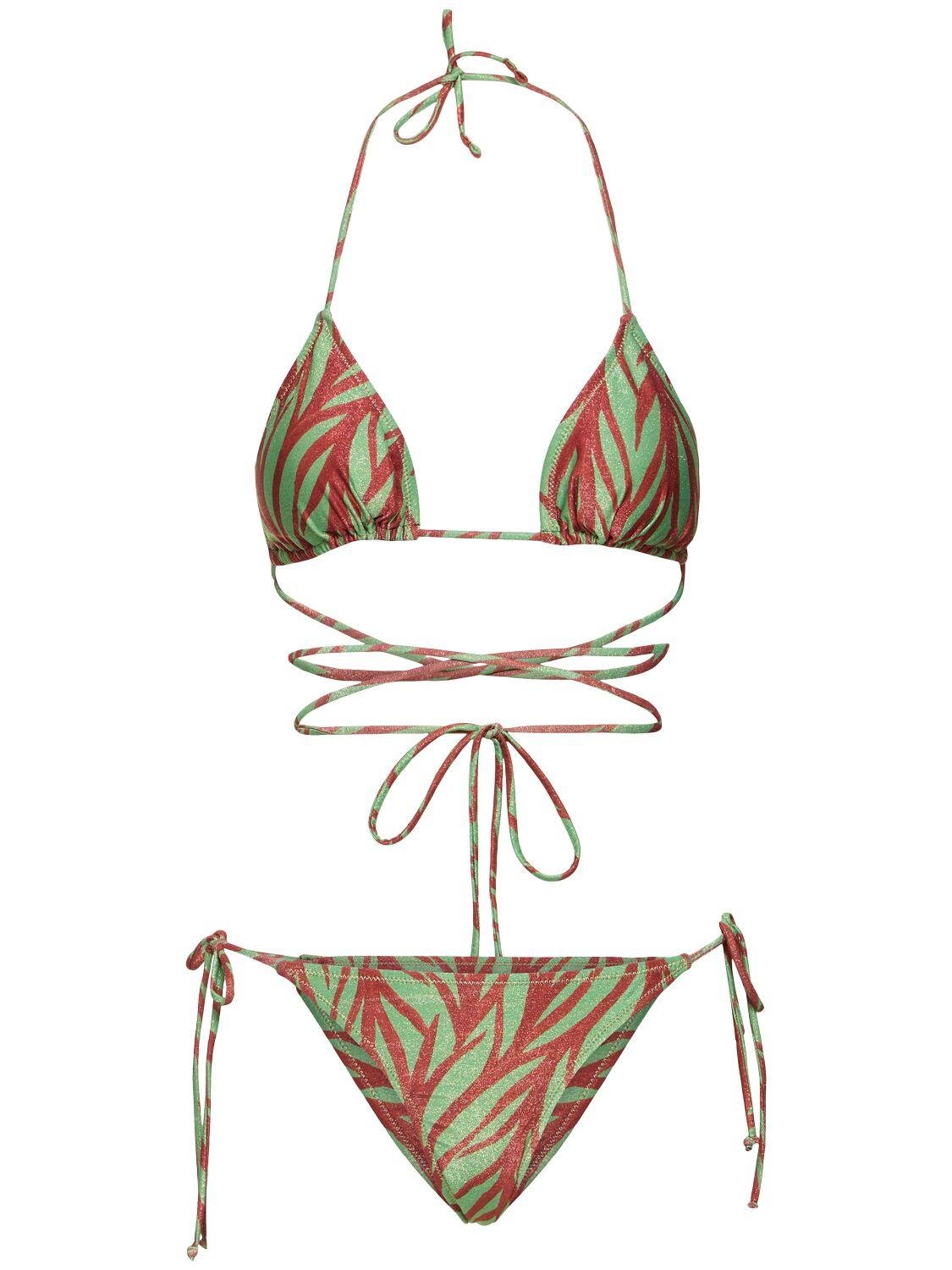 Miami Printed Triangle Bikini Set by REINA OLGA