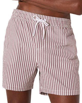4.9" Seersucker Drawstring Swim Shorts by REISS