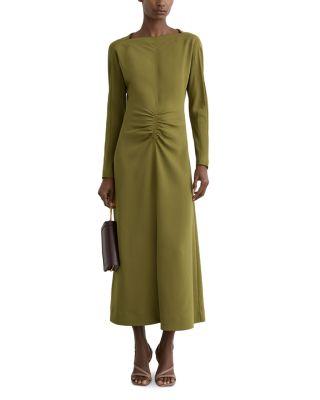 Adrianna Ruched Long Sleeve Midi Dress by REISS