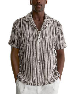 Aetos Regular Fit Crochet Stripe Shirt by REISS