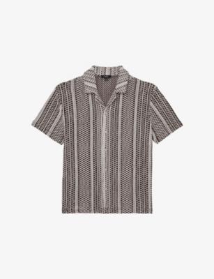 Aetos Striped Crochet Shirt by REISS