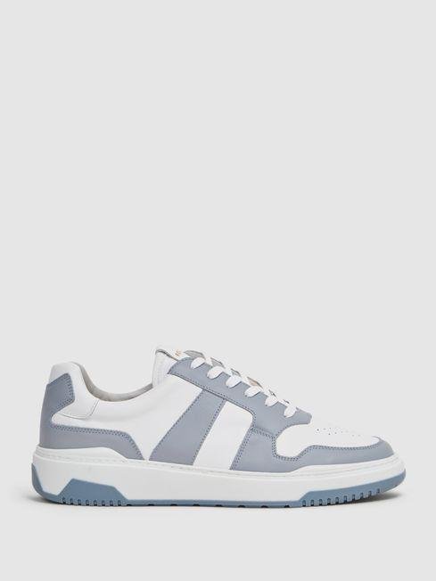 Airforce Blue Arlo Low Top Leather Trainers by REISS