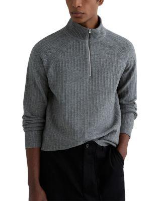 Aldershot Half Zip Funnel Textured Jumper Sweater by REISS
