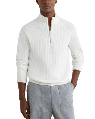 Aldershot Half Zip Funnel Textured Jumper Sweater by REISS