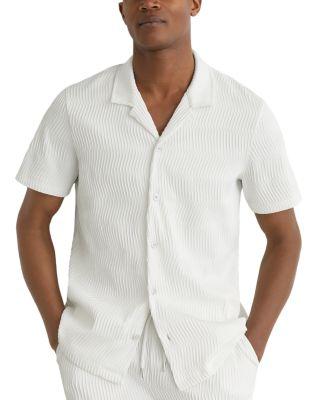 Aleo Short Sleeve Textured Wave Cuban Shirt by REISS