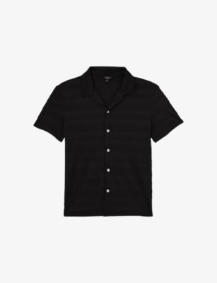 Aleo Textured-Wave Short-Sleeve Stretch-Woven Shirt by REISS