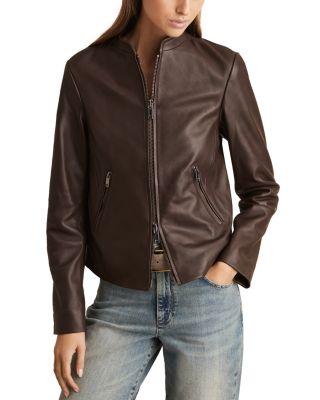 Allie Leather Biker Jacket by REISS
