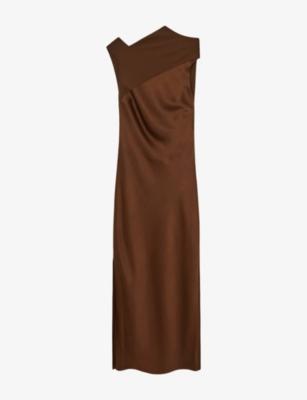 Alula Tie-Back Satin Midi Dress by REISS