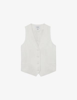 Alyx V-Neck Linen-Blend Waistcoat by REISS