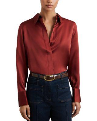 Ameira Silk Satin Shirt by REISS