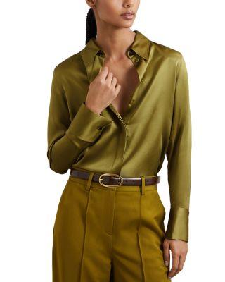 Ameira Silk Satin Shirt by REISS