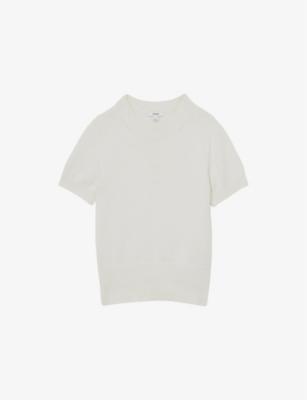 Anita Short-Sleeve Cotton and Wool-Blend Top by REISS