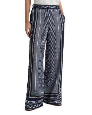 Anna Wide Leg Printed Trousers by REISS