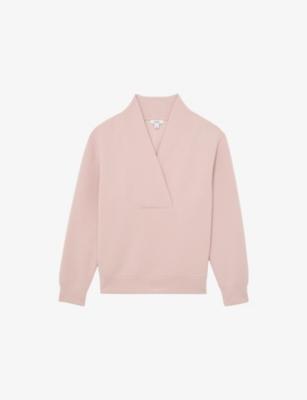Annabel Shawl-Neck Long-Sleeve Jersey Top by REISS