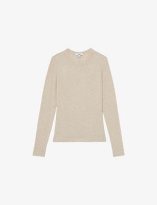 Arabelle Crewneck Long-Sleeve Stretch-Jersey Top by REISS