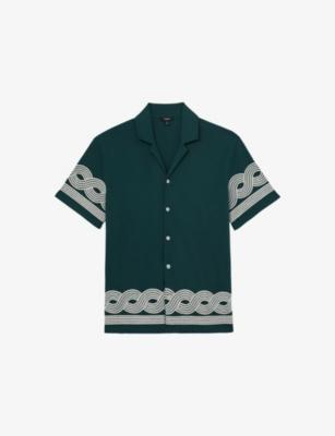 Arden Embroidered-Trim Cotton-Blend Shirt by REISS