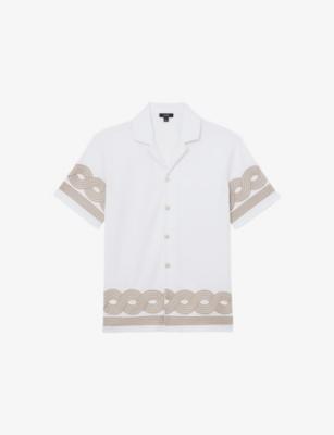 Arden Embroidered-Trim Cotton-Blend Shirt by REISS