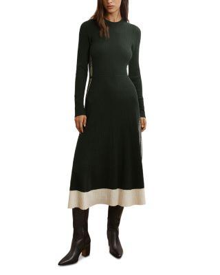 Aria Side Stitch Knit Midi Dress by REISS