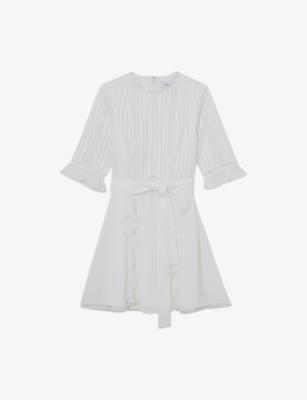 Armina Tie-Waist Lace Mini Dress by REISS