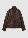 Atelier Grained Jacket in Chocolate by REISS