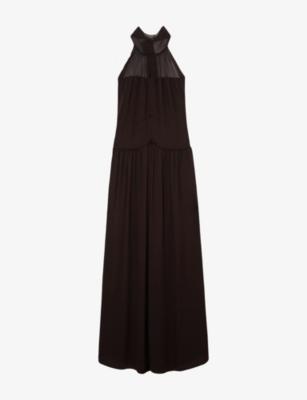 Atelier Luna Halterneck Chiffon Maxi Dress by REISS