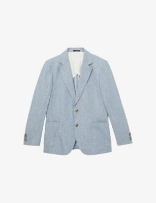 Atlantic Single-Breasted Linen Blazer by REISS