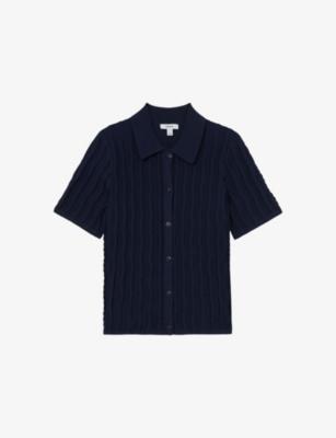 Audrey Short-Sleeved Knitted Shirt by REISS