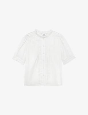 Aurelia Frill-Neck Cotton-Muslin Top by REISS