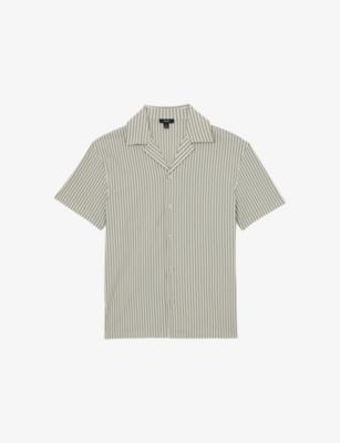 Aurelia Striped Stretch Cotton-Blend Shirt by REISS