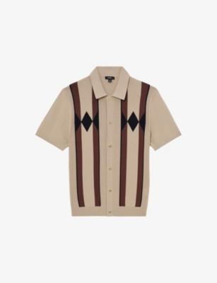Axis Argyle-Print Short-Sleeve Knitted Shirt by REISS