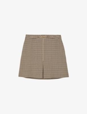 Beatrix Checked Wool-Blend Mini Skirt by REISS