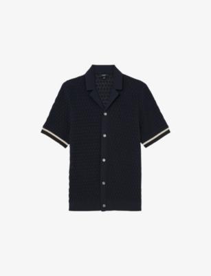 Bilsby Geometric-Knit Cotton-Blend Shirt by REISS