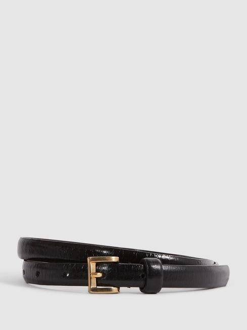 Black Molly Mini Mini Leather Belt by REISS