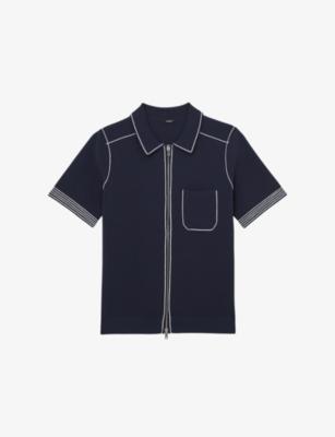 Blake Stitch-Detail Stretch-Knit Shirt by REISS