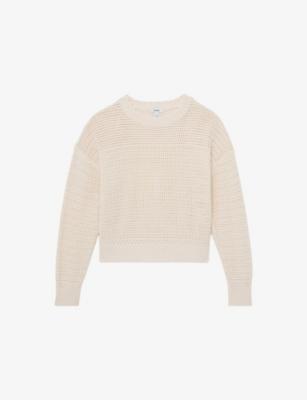 Bonnie Open-Stitch Cotton Jumper by REISS