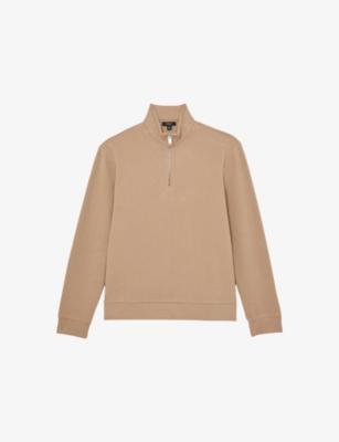 Bossa Half-Zip Stretch Cotton-Jersey Polo by REISS