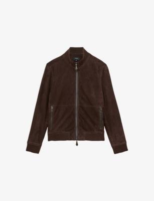 Brent Zip-Up Suede Jacket by REISS