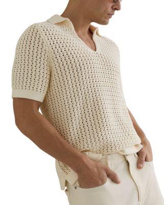 Bronwyn Crochet Polo Shirt by REISS
