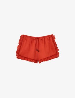 Brook Ruffle-Trim Ramie-Blend Shorts by REISS