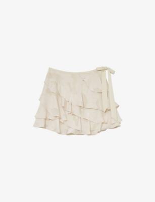 Cameron Ruffle-Trim Woven Mini Skirt by REISS