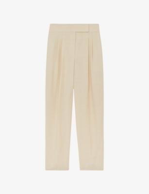 Camilla Pleated-Leg Woven Trousers by REISS