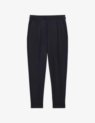 Cantwell Tapered-Leg Stretch Cotton-Blend Trousers by REISS