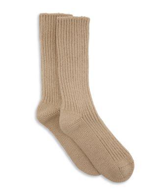 Carmen Ribbed Wool Blend Mid Calf Socks by REISS